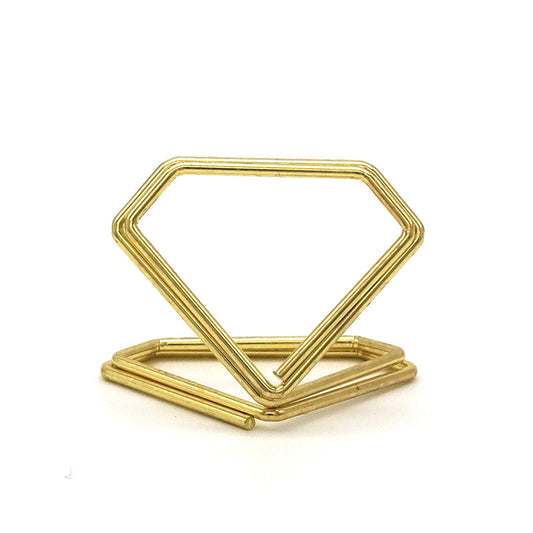 Gold-Tone Diamond-Shaped Memo Holder
