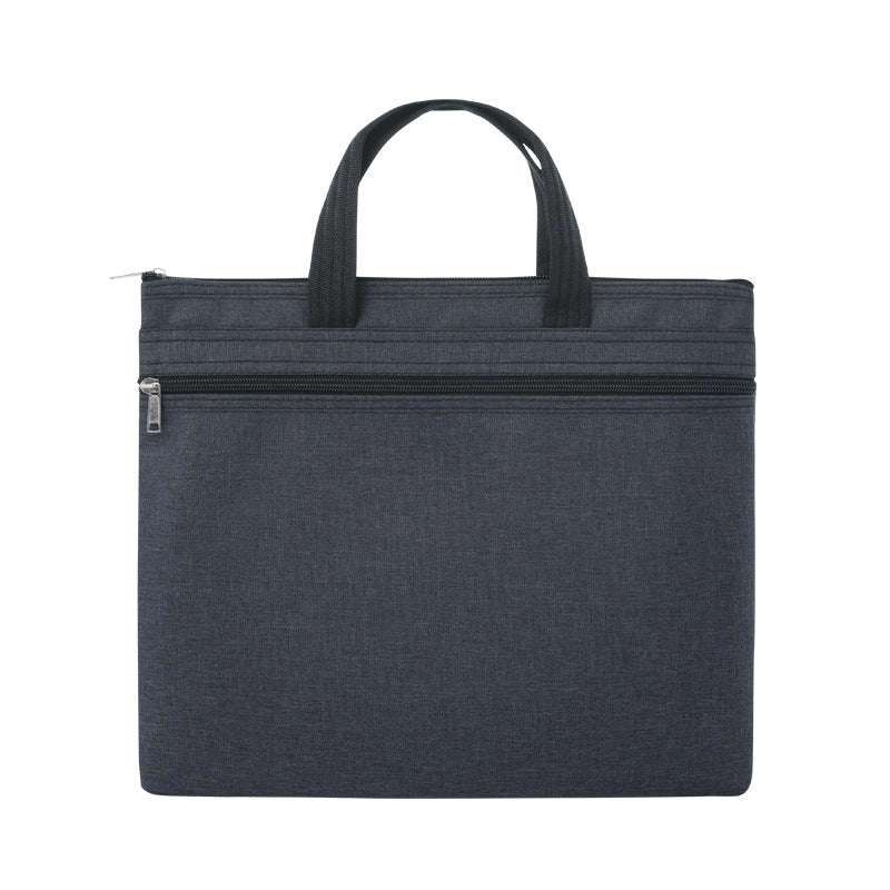 Black A4 Zippered Document Bag with Carry Handles